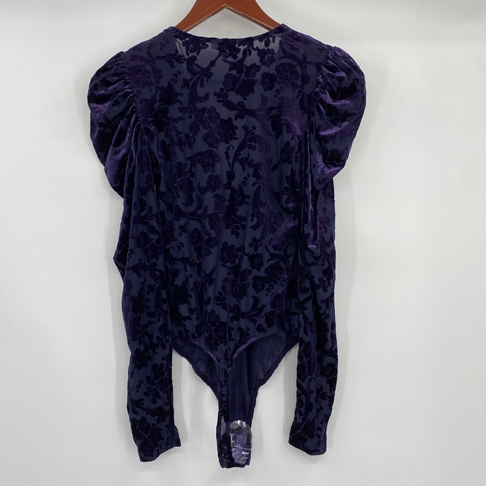 Intimately Free People Magic Hour Bodysuit Women Size XS Purple Velvet Puff‎ - Picture 11 of 16